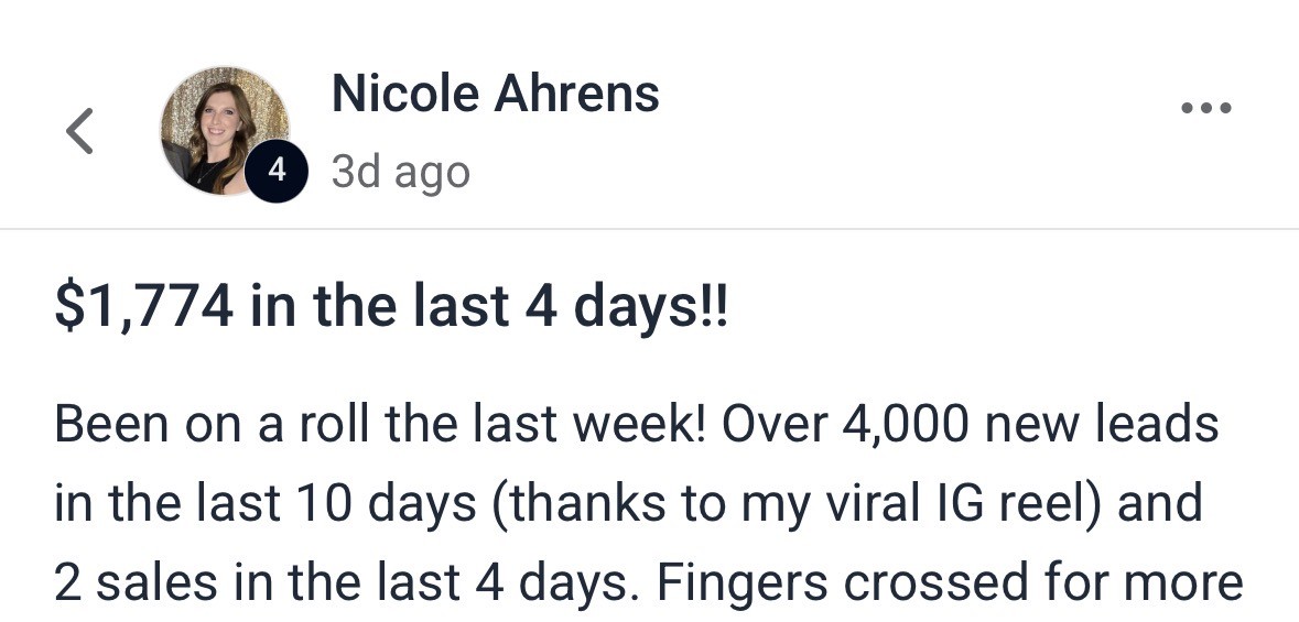 Nicole Ahrens result screenshot